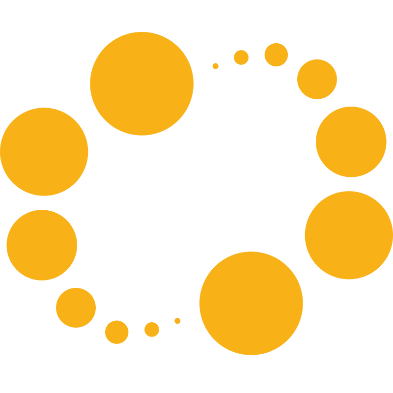 Orange bubbles forming a circular ring